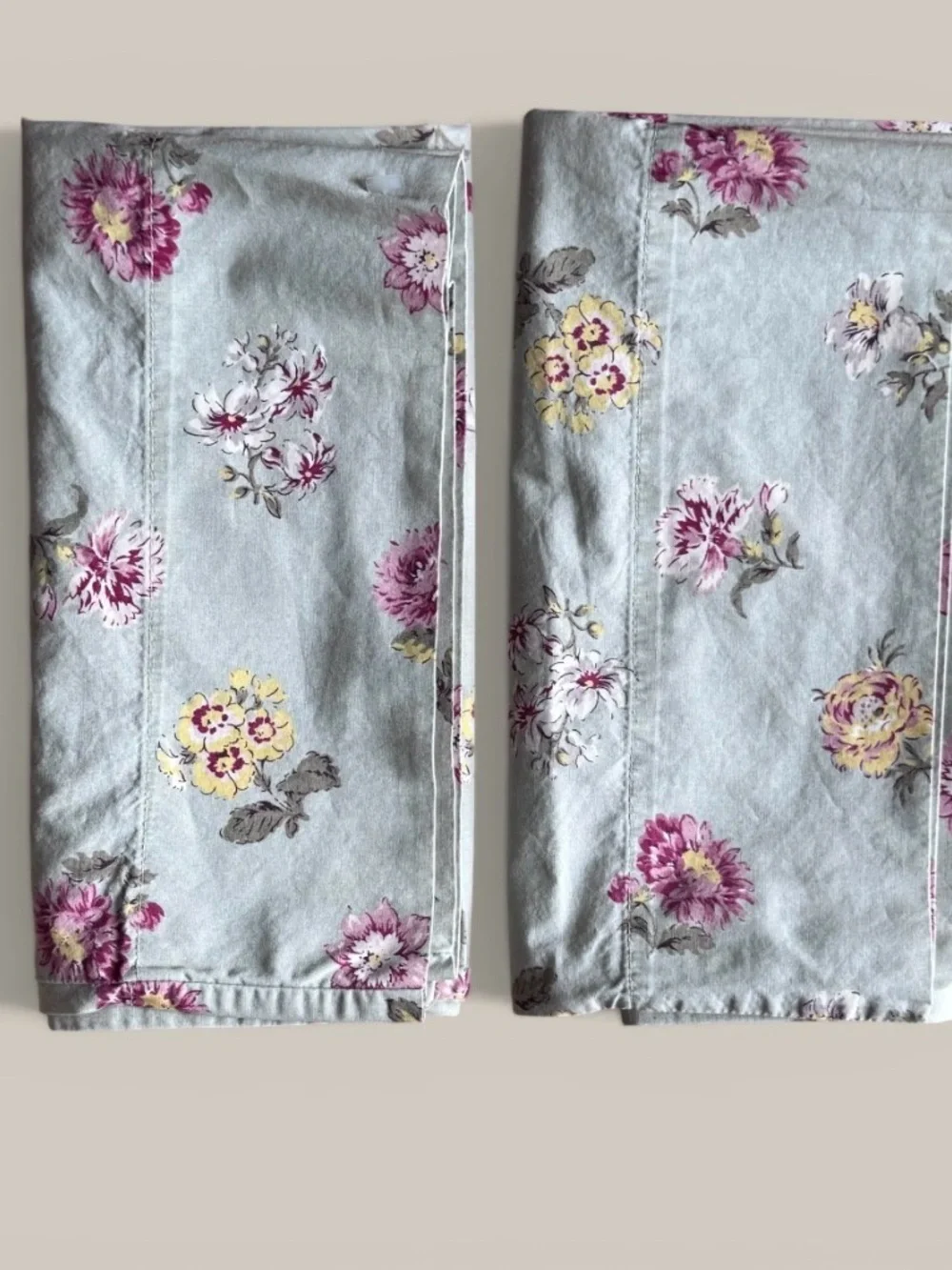 Pottery Barn Floral Pillowcase Sham Set   (4)  Roses Cotton Cottage Vintage